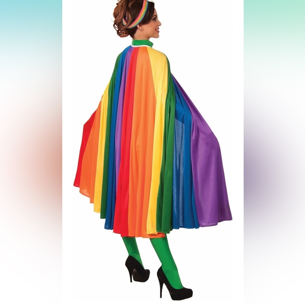 Rainbow Fantasy Pride Adult Multicolored Costume Cape